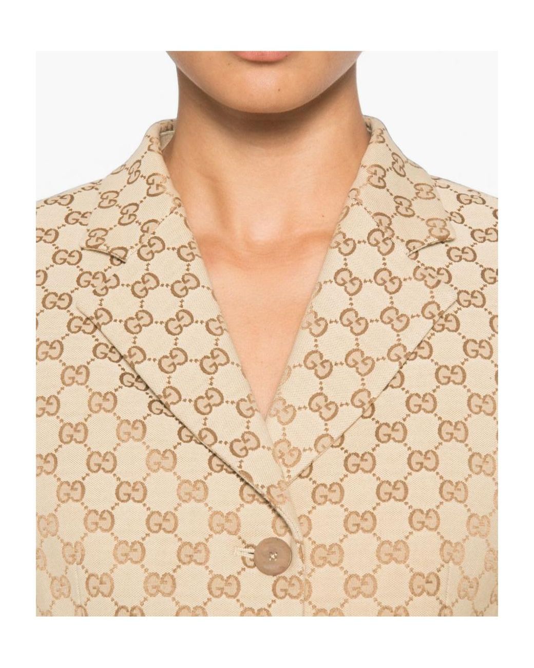 Gucci Natural Monogram Tailored Blazer