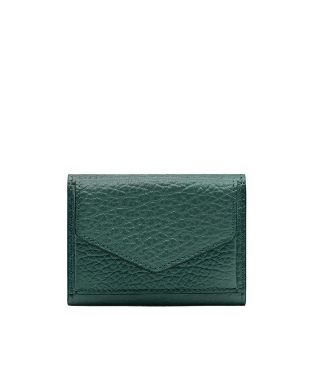 Maison Margiela Green Four Stitch Tri-Fold Wallet