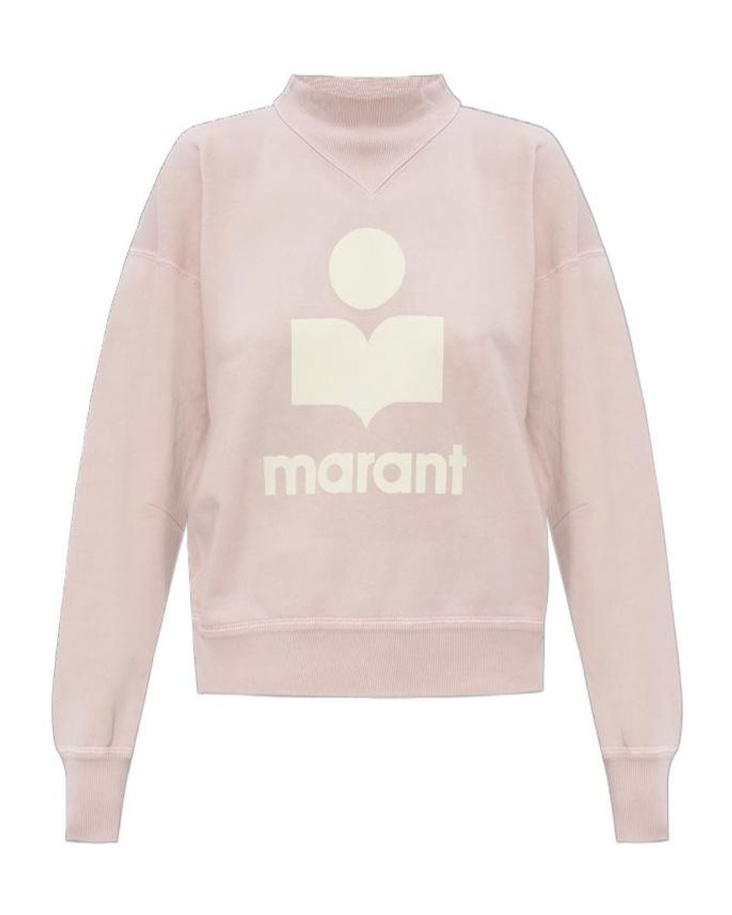 Isabel Marant Pink Logo-Print Mock-Neck Sweatshirt