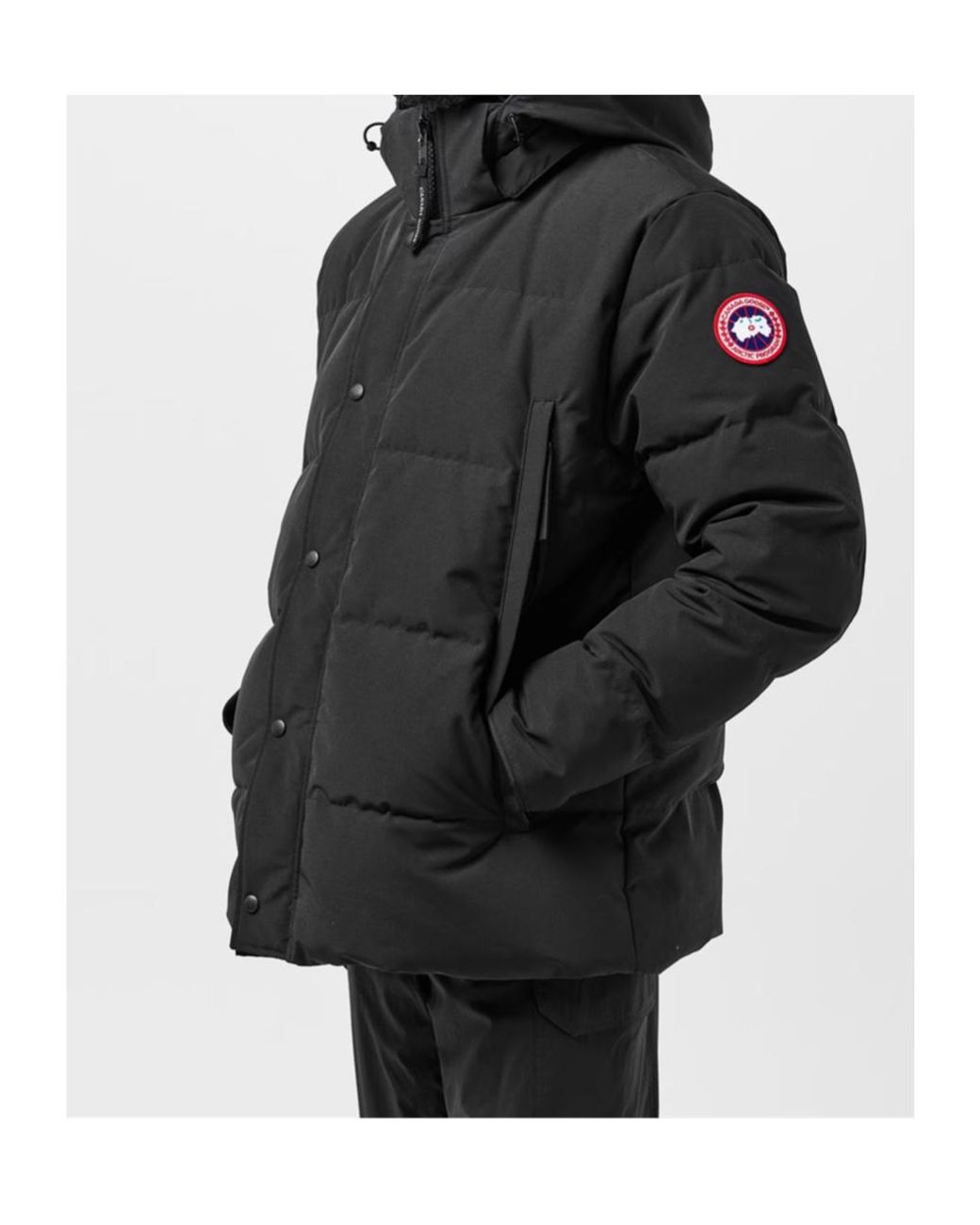 Canada Goose Black Logo Patch Parka Down Jacket for men