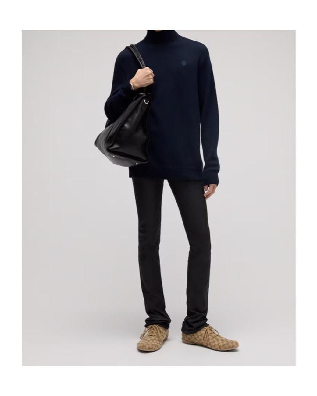 Gucci Blue Seamless Cashmere Knit Sweater for men