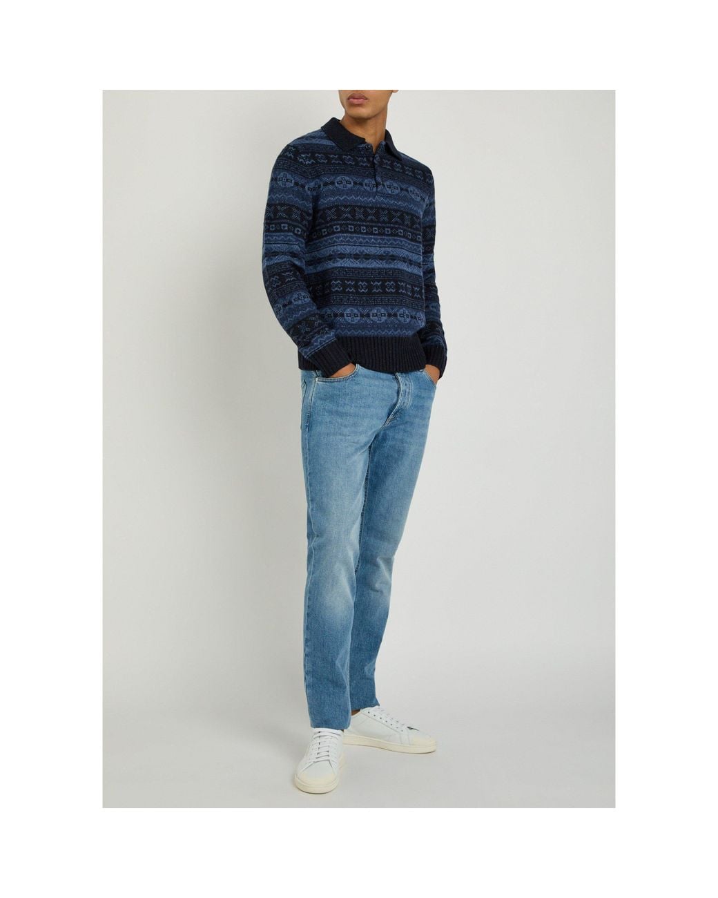 Polo Ralph Lauren Blue Regular Fit Long Sleeve Polo Shirt for men