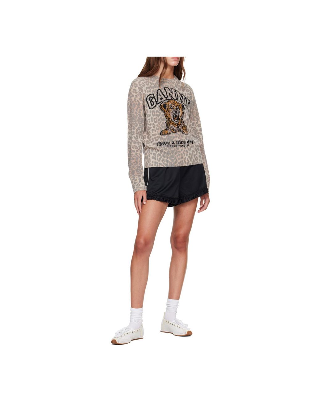 Ganni White Sporty Ballerina