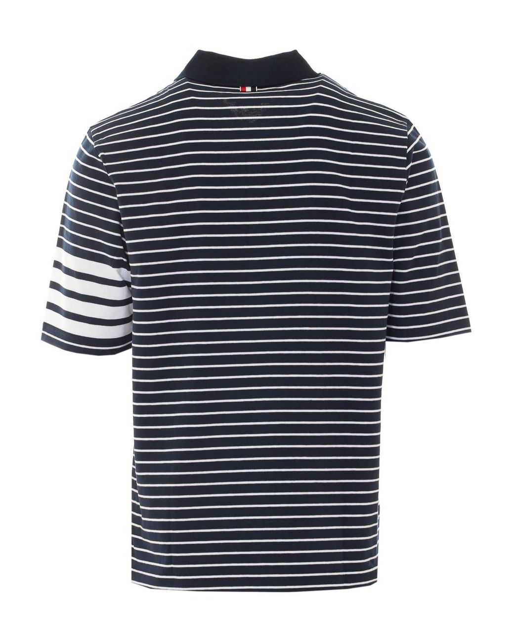 Thom Browne Blue Bar Striped Polo Shirt for men