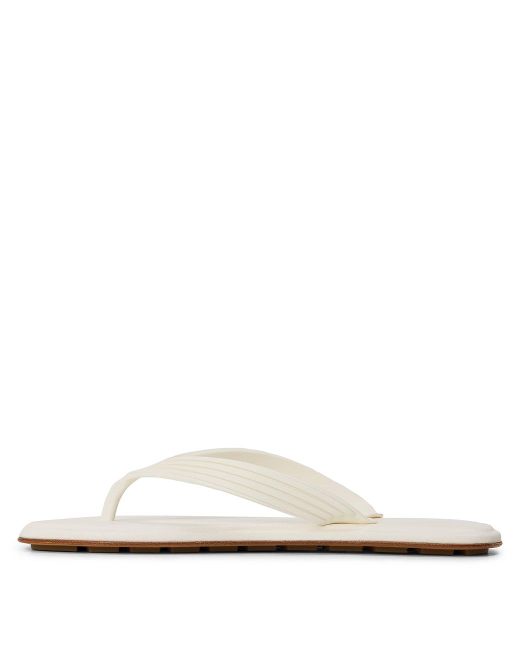 Bottega Veneta White Flat Flip-Flops