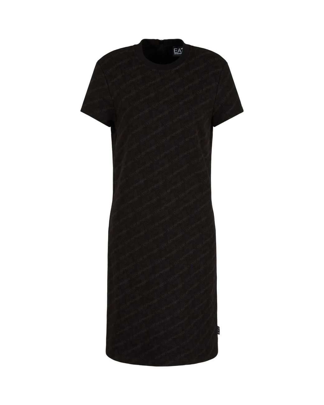 EA7 Black Short-Sleeved Dress