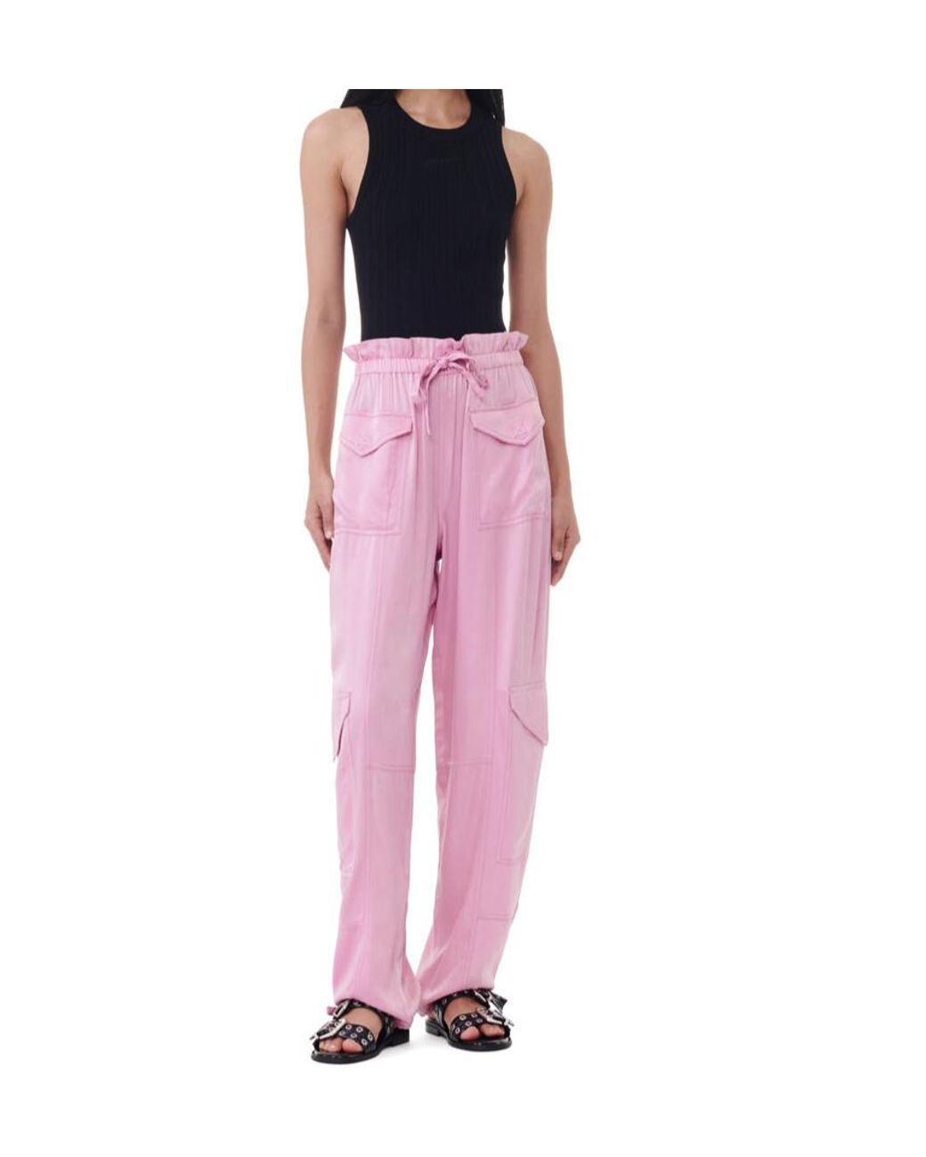 Ganni Pink Washed Trousers