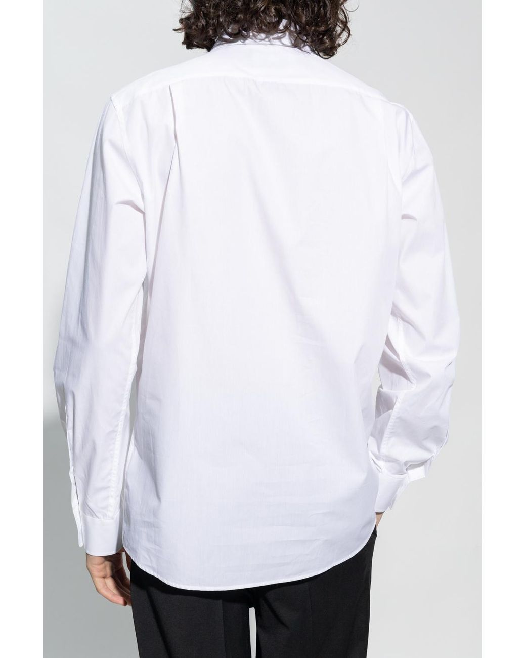 Vivienne Westwood White Orb Embroidered Long-Sleeved Shirt for men
