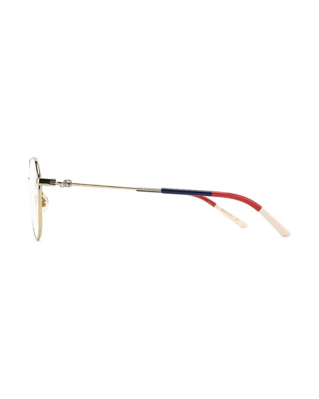 Gucci White Eyewear Round Framed Glasses