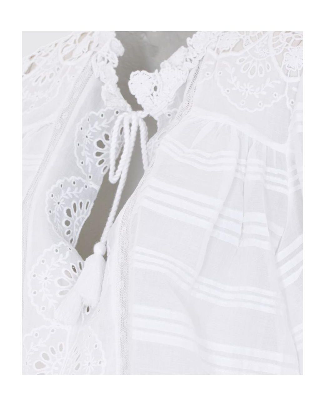 Isabel Marant White Isabel Marant Étoile Preya Embroidered Mini Dress