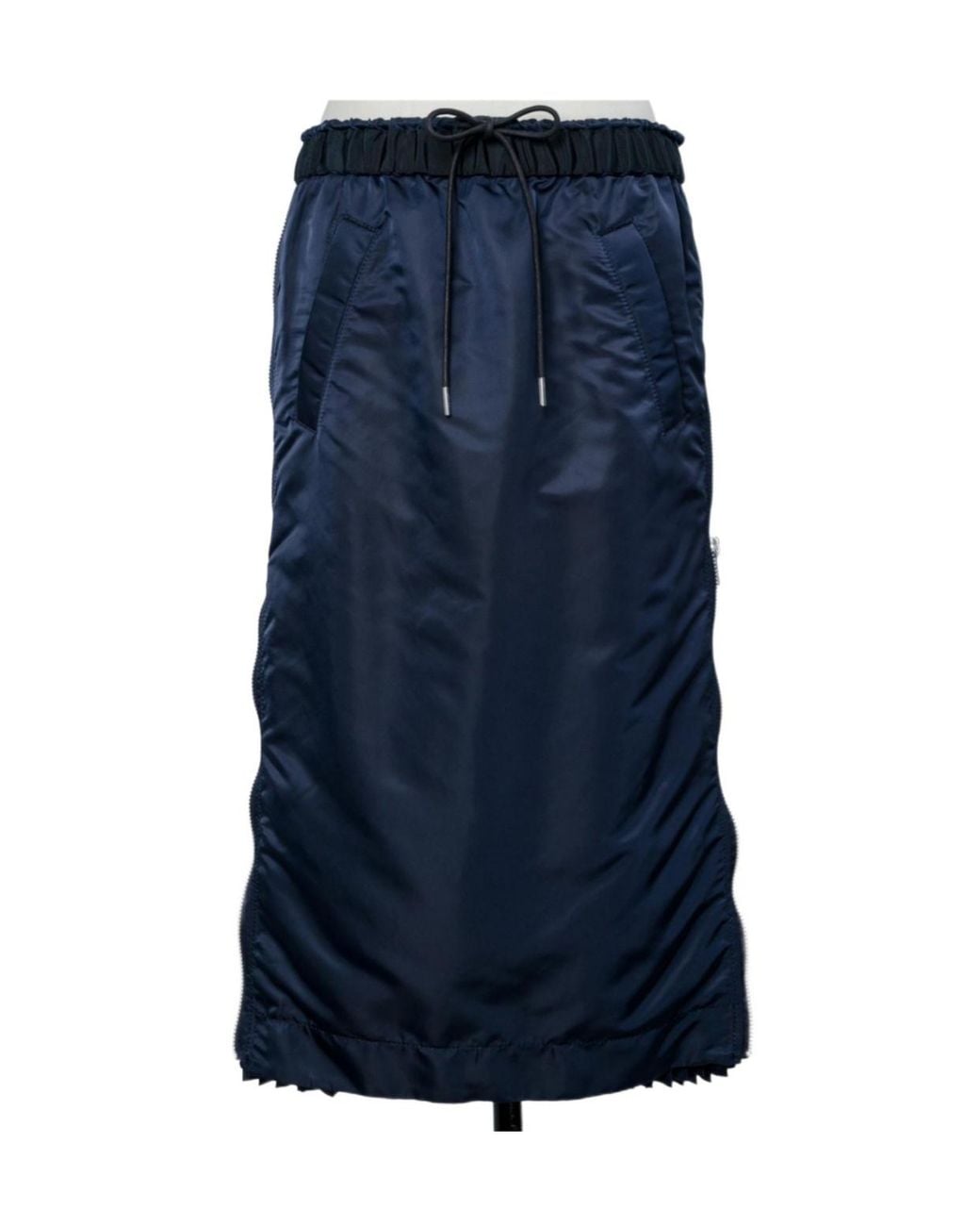 Sacai Blue Pleated Midi Skirt