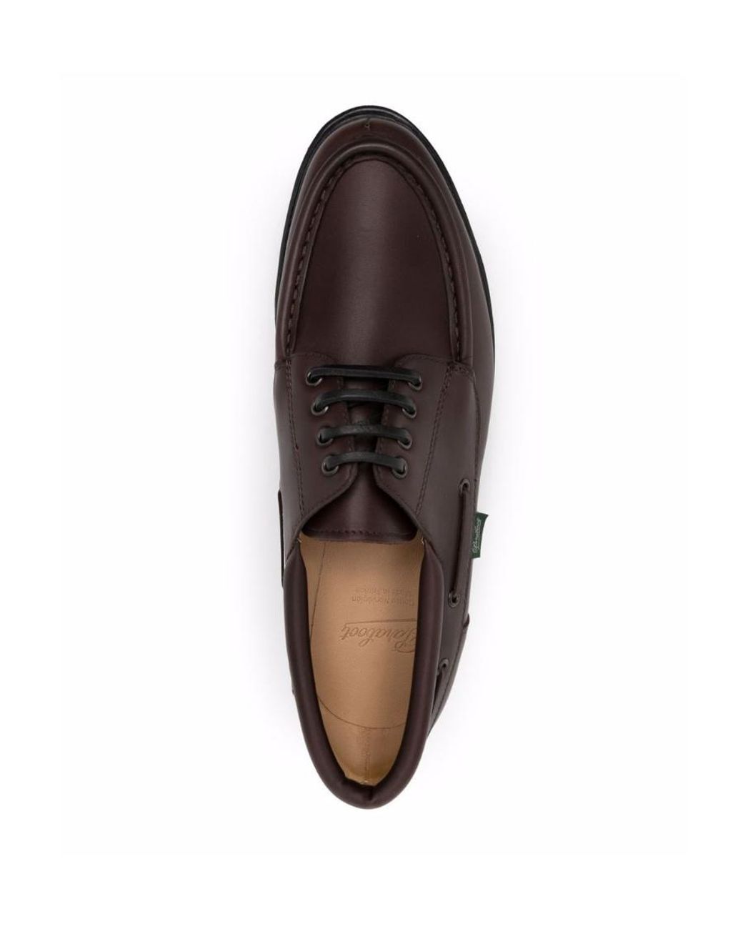 Paraboot Brown Lace Up Leather Derby Shoes for men