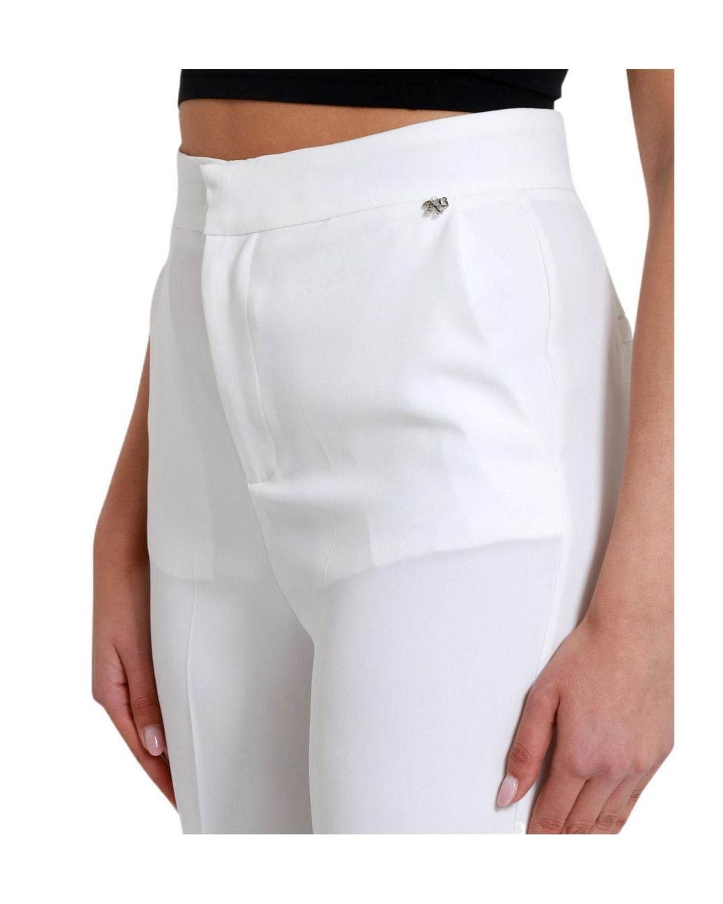 Aniye By White Straight-Leg Casual Pants