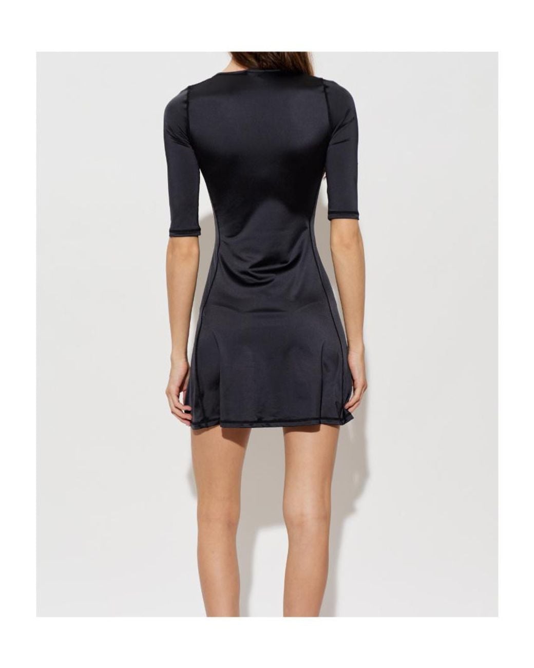 DIESEL Black Logo Embroidered Short Sleeve Dress