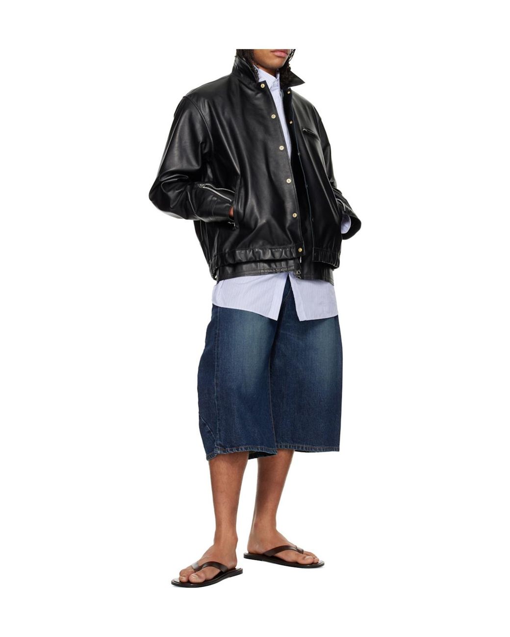 Sacai Blue Denim Shorts With Belt Loops for men