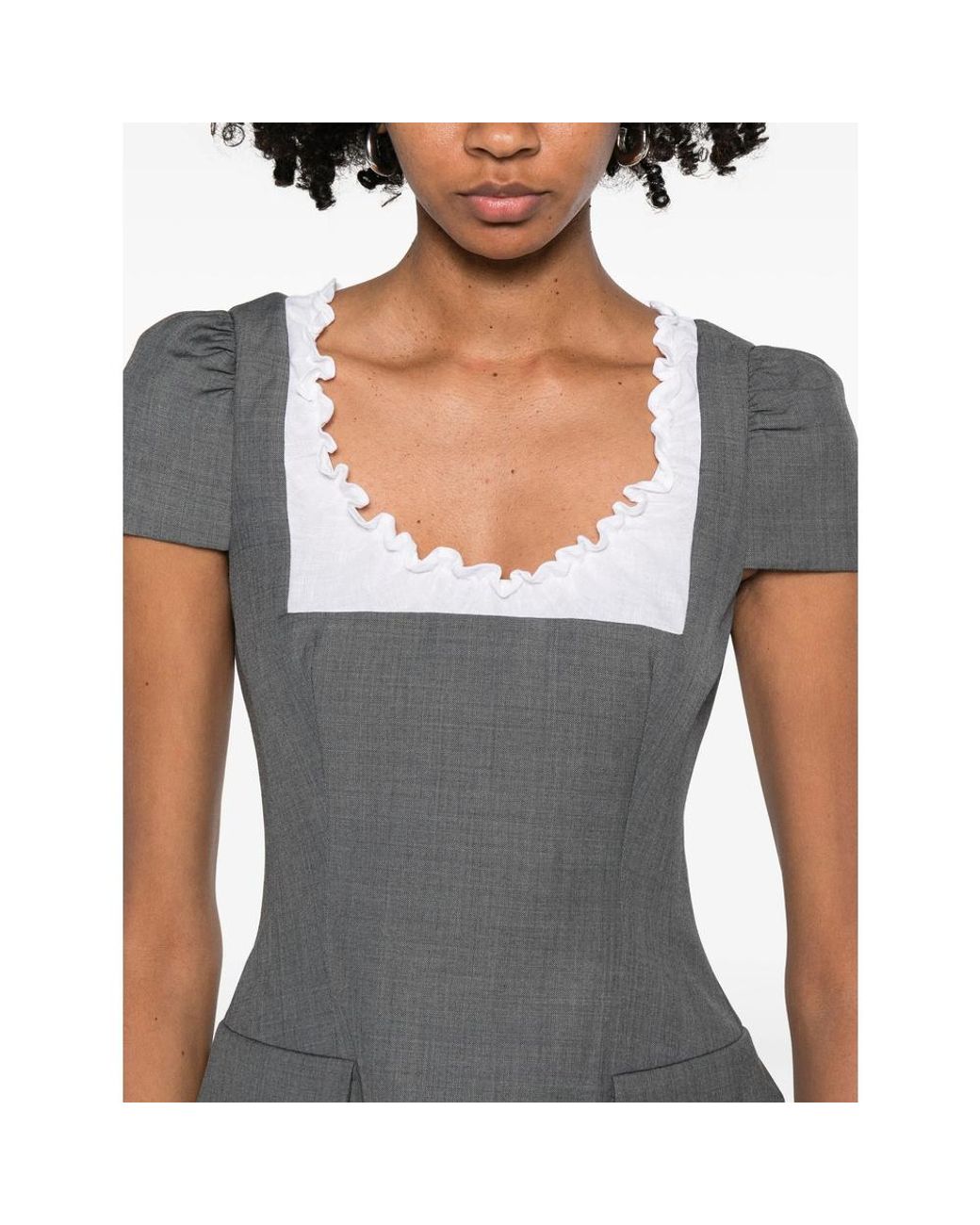 ShuShu/Tong Gray Shushu/Tong Scalloped Mini Dress