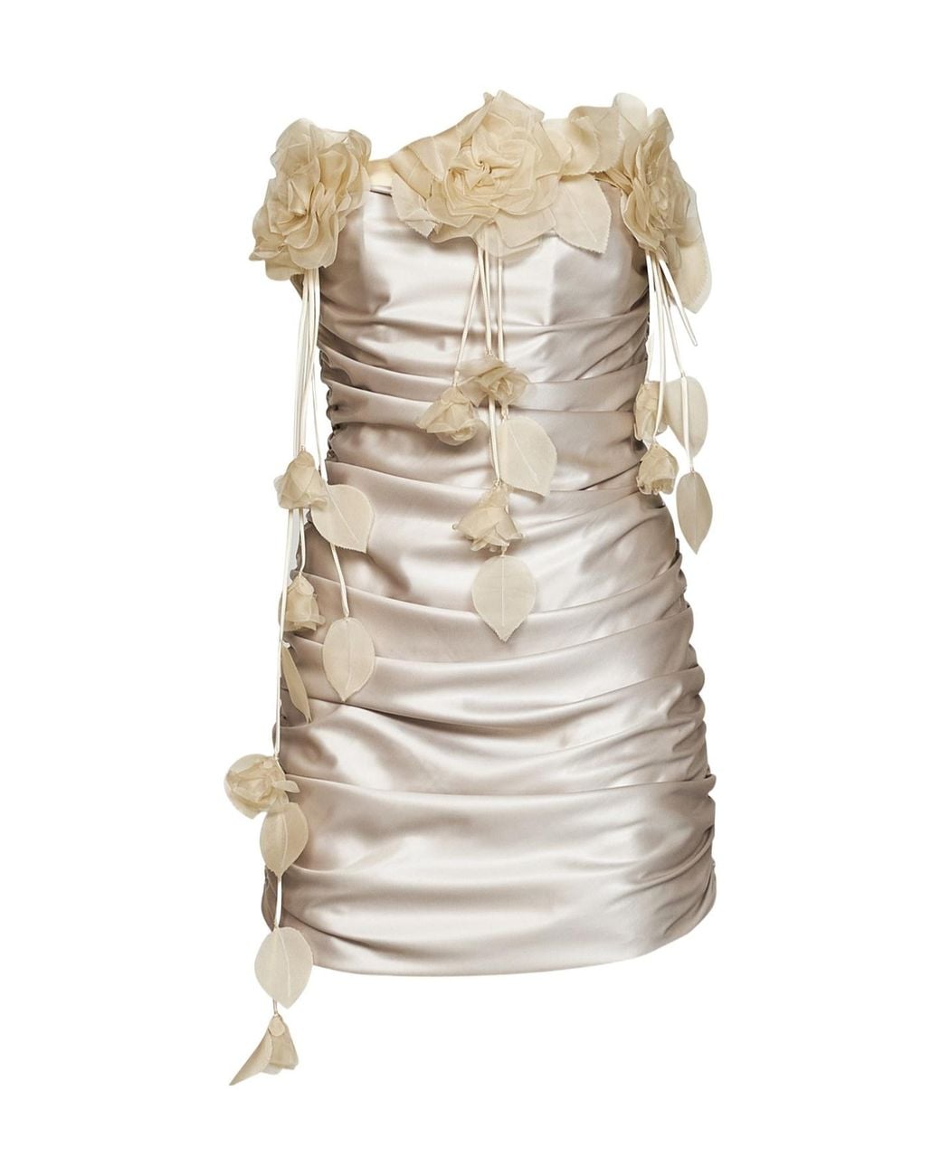 GIUSEPPE DI MORABITO Natural Floral Pleated Mini Dress