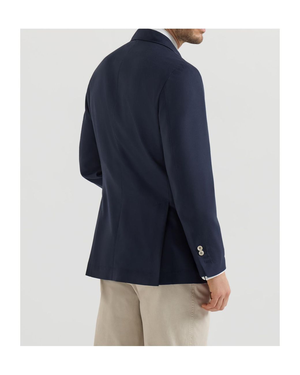 Brunello Cucinelli Blue Cashmere Batavia Deconstructed Blazer With Patch Pockets for men