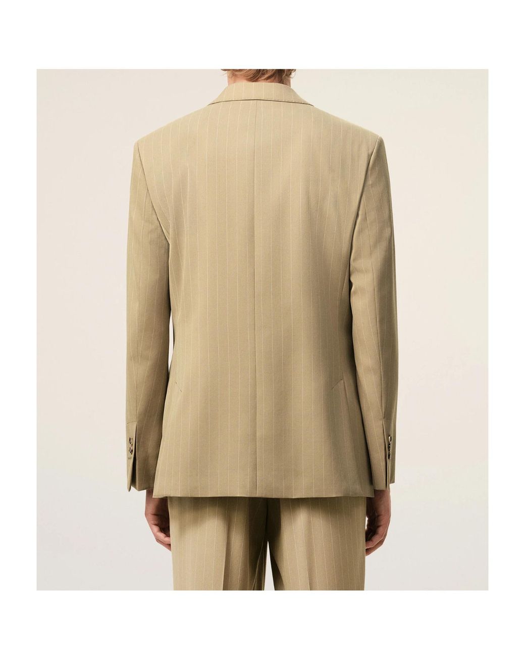 AMI Natural Ami Pinstriped Single-Vent Blazer for men