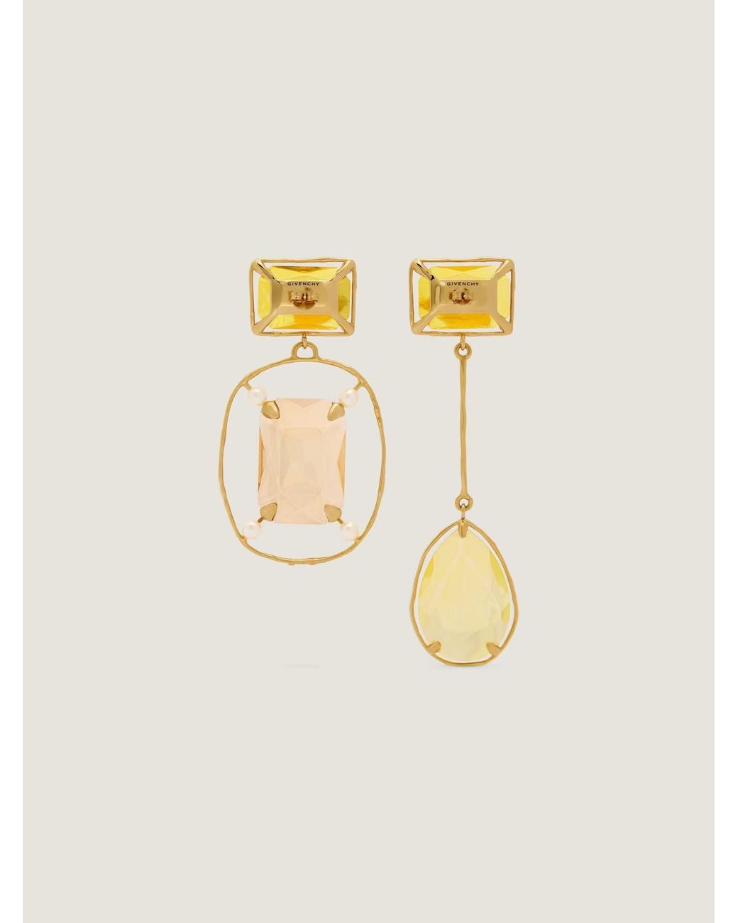 Givenchy Metallic Drop Asymmetric Earrings