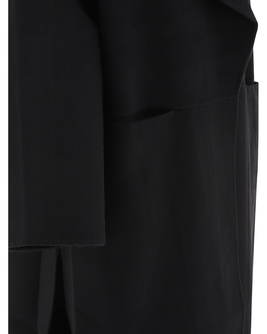 Totême Black Totême Side-Slit Draped Coat