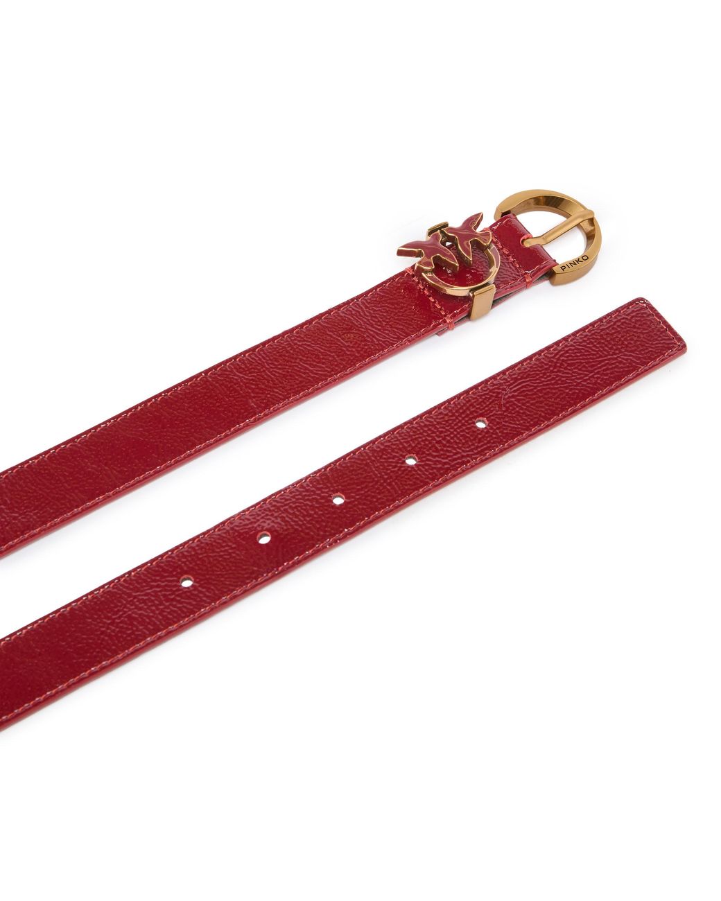 Pinko White Love Birds Buckled Belt