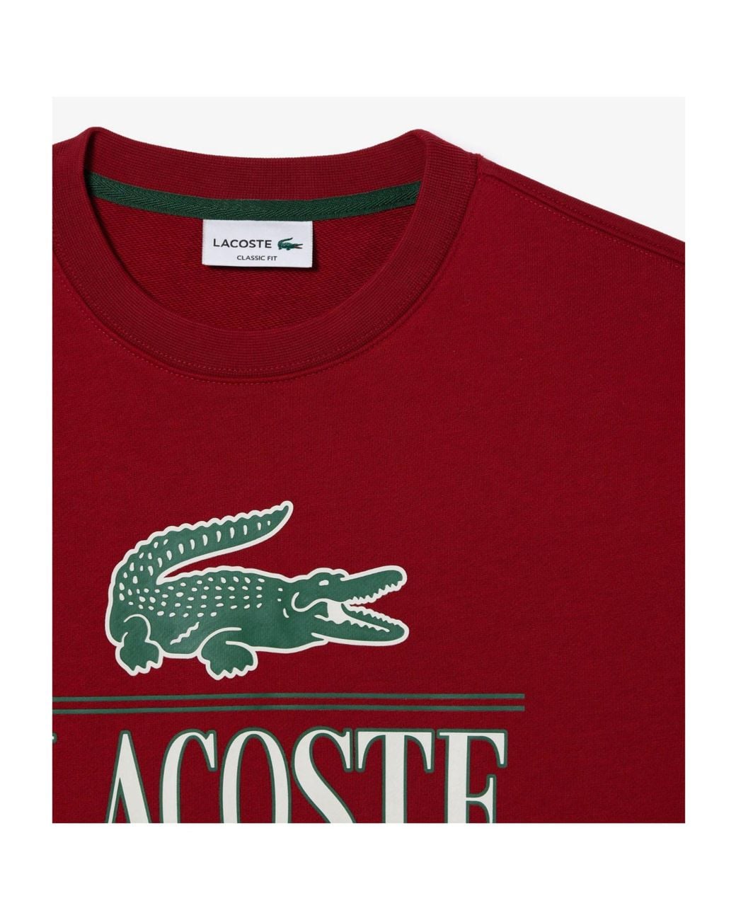 Lacoste Red Minimal Printed Sweatshirt