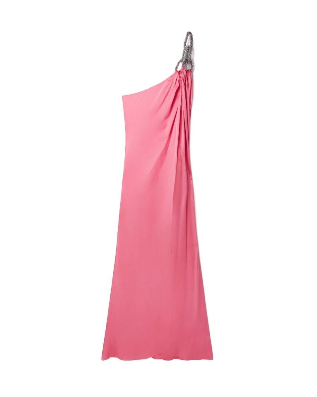 Stella McCartney Pink Falabella Embellished Chain-Linked Satin Gown
