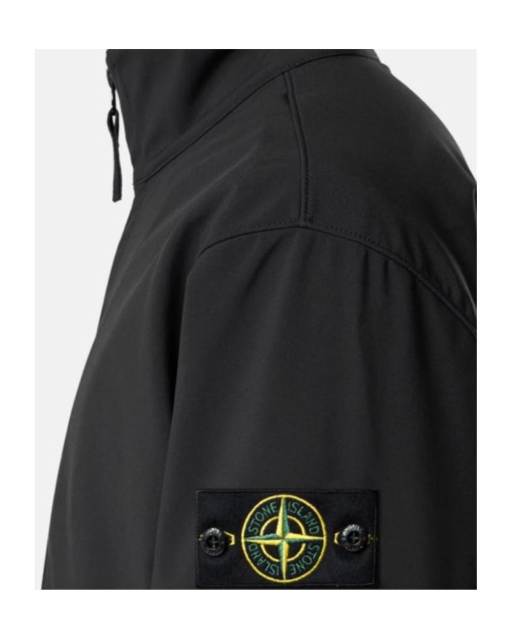 Stone Island Black High Neck Zip-Up Jacket for men