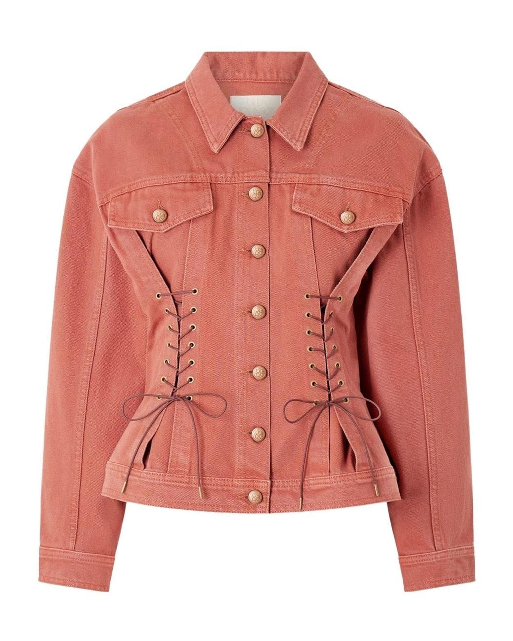 Ulla Johnson Pink Lace-Up Jacket