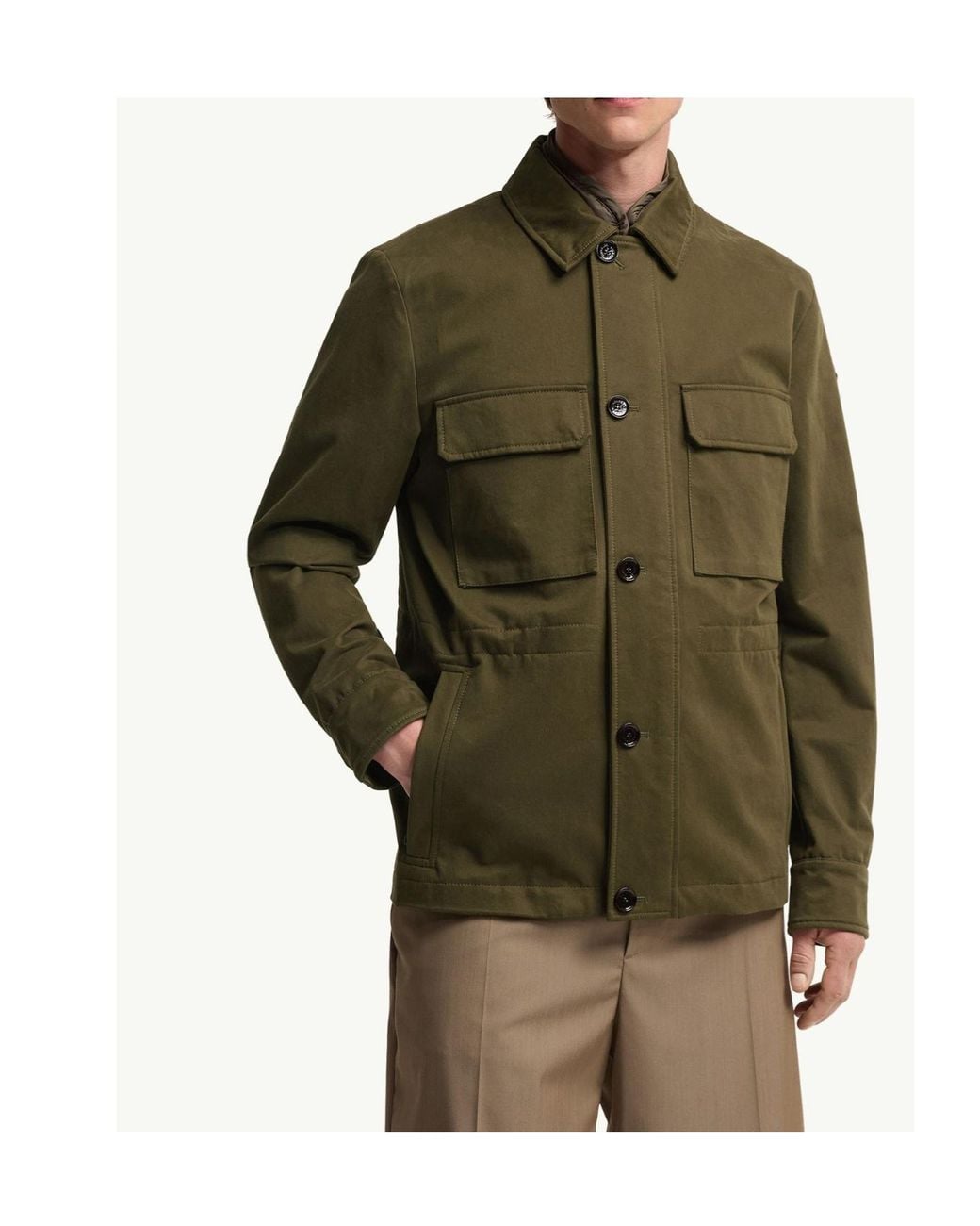 Moncler Green Thaldrik Cotton Field Jacket for men