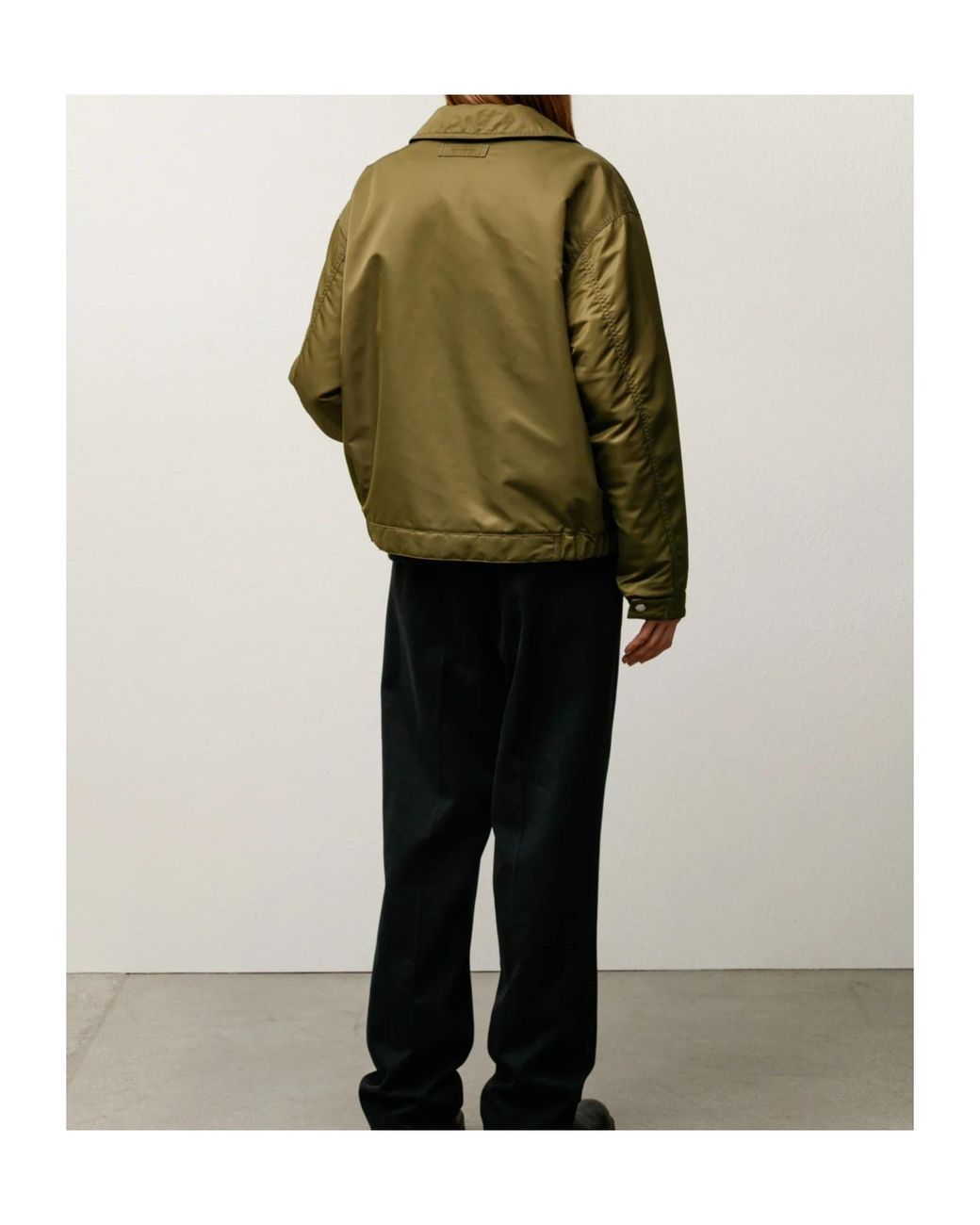 Stussy Green Zip-Up Bomber Jacket for men