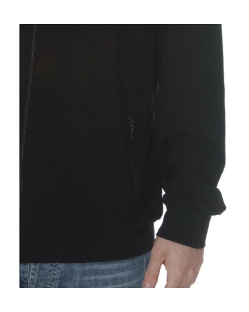 EA7 Black Logo Zipper Casual Jacket for men