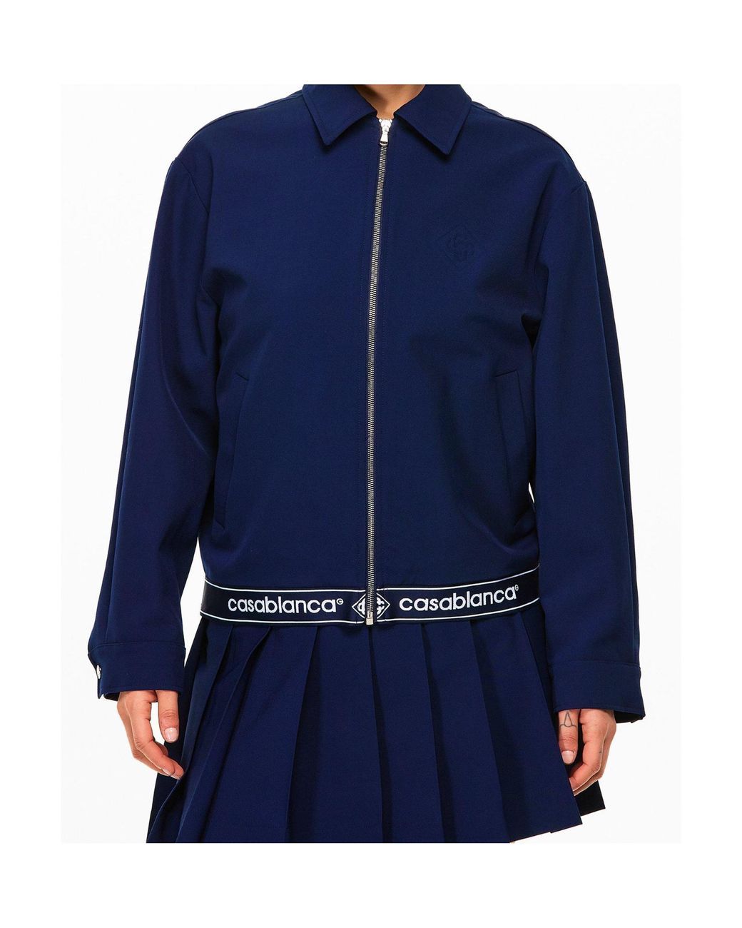 Casablanca Blue Zipper Casual Jacket