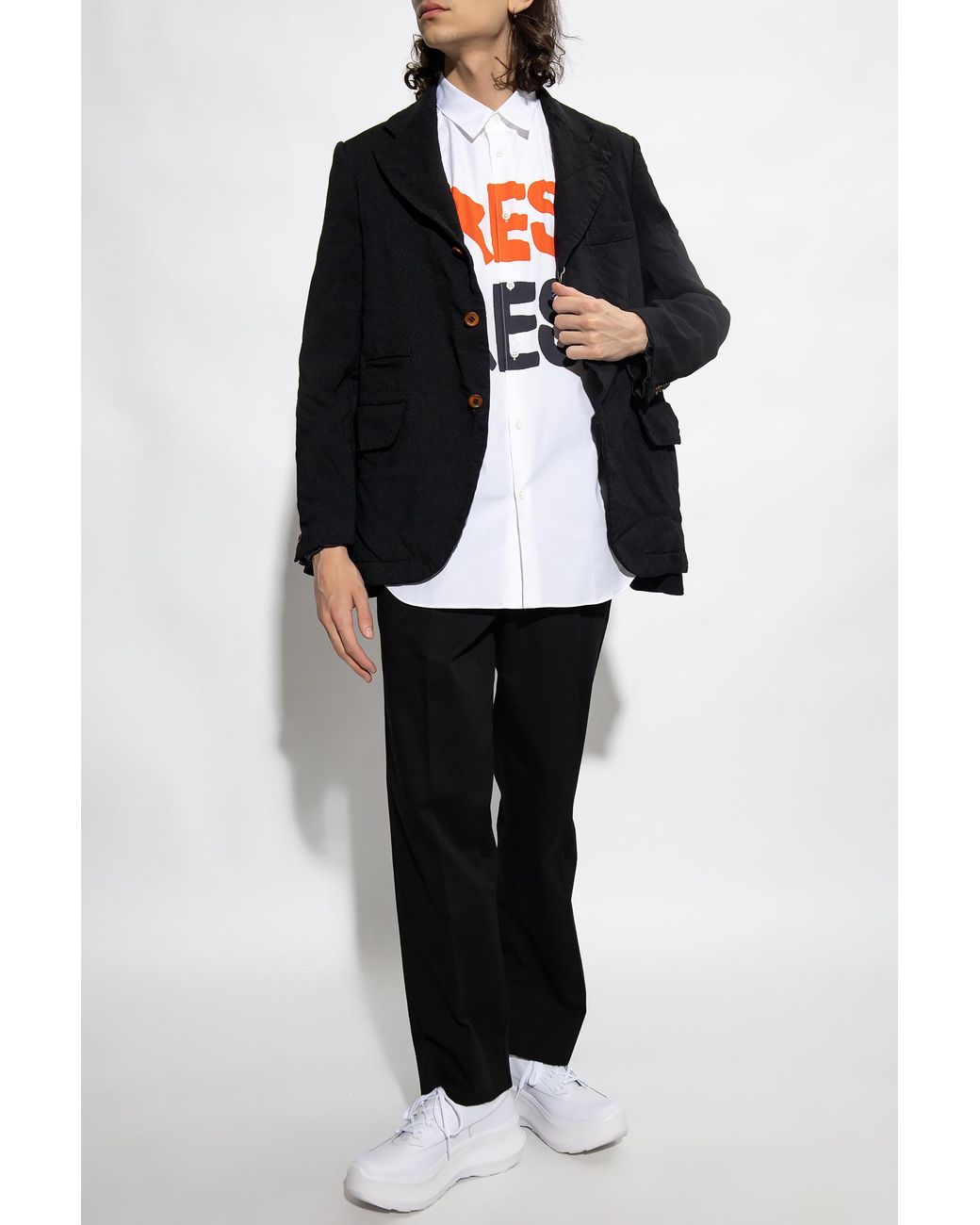 Comme des Garçons White Lapel Shirt for men