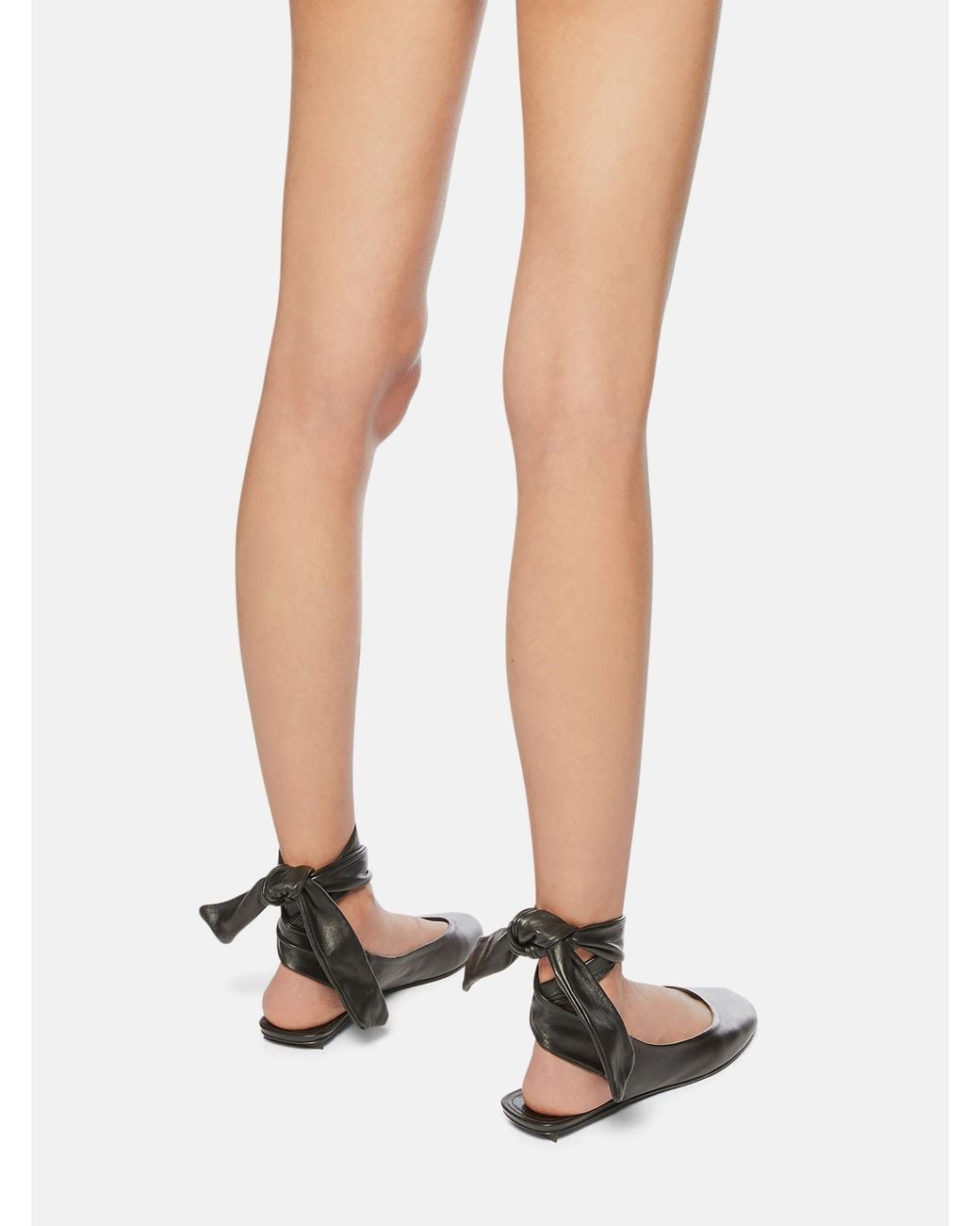The Attico White The Cloe Ankle-Tied Ballerina Shoes