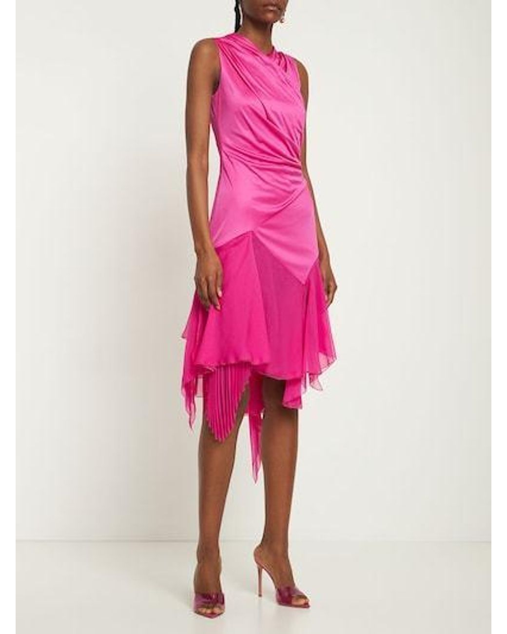 Versace Pink Plain Weave Mini Dress