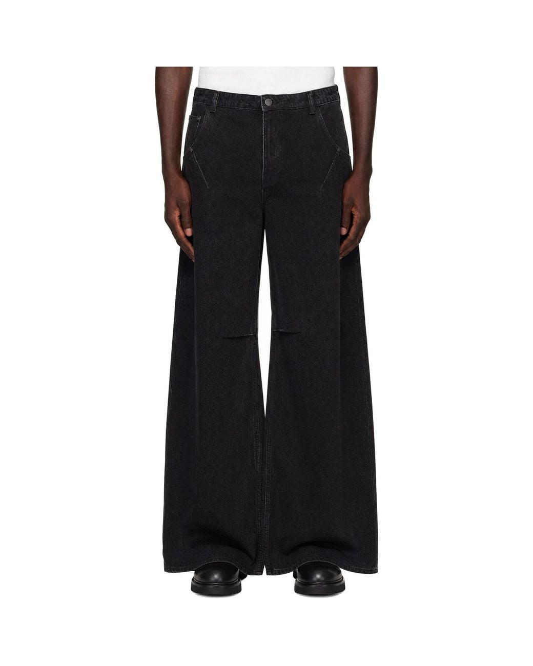 Entire studios Black High-Rise Wide-Leg Jeans for men