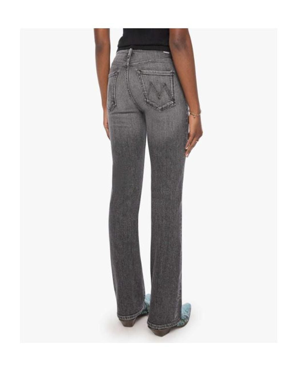 Mother Gray The Kick It High-Rise Straight Jeans