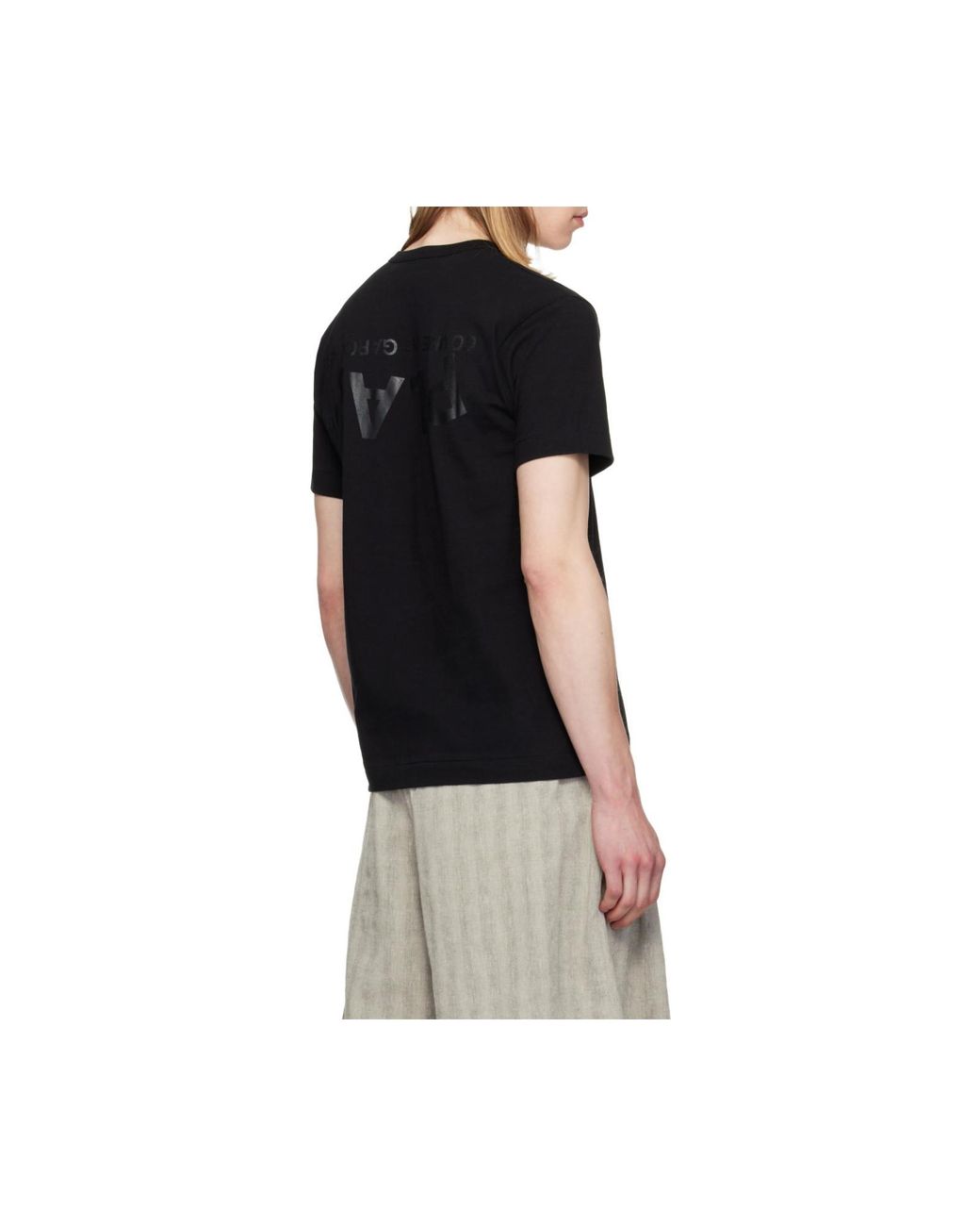 COMME DES GARÇONS PLAY Black Logo Printed T-Shirt for men