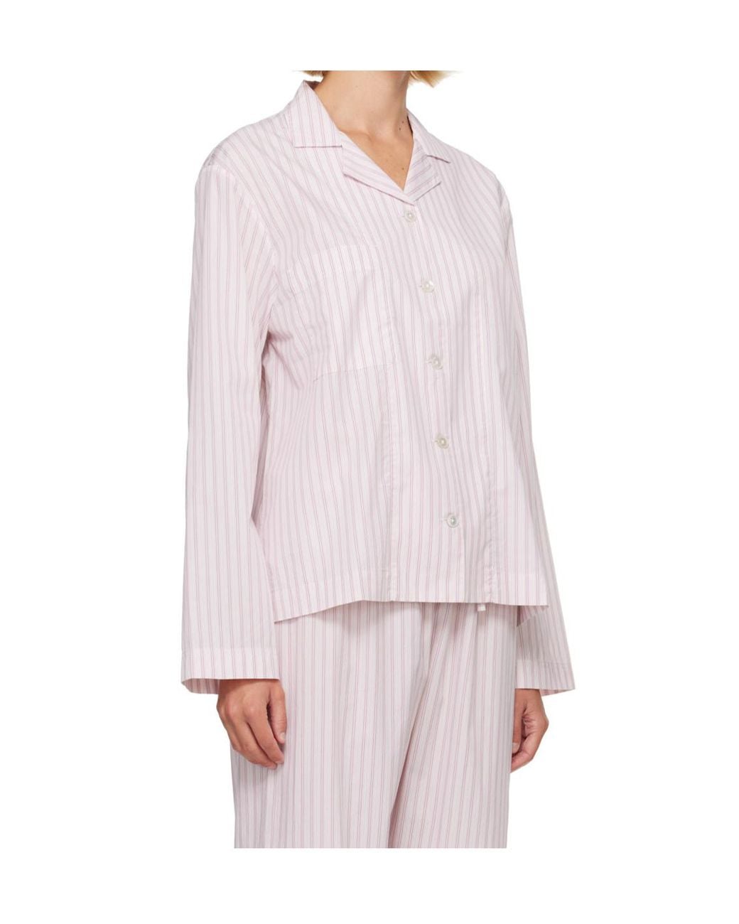 Tekla White Striped Pajamas