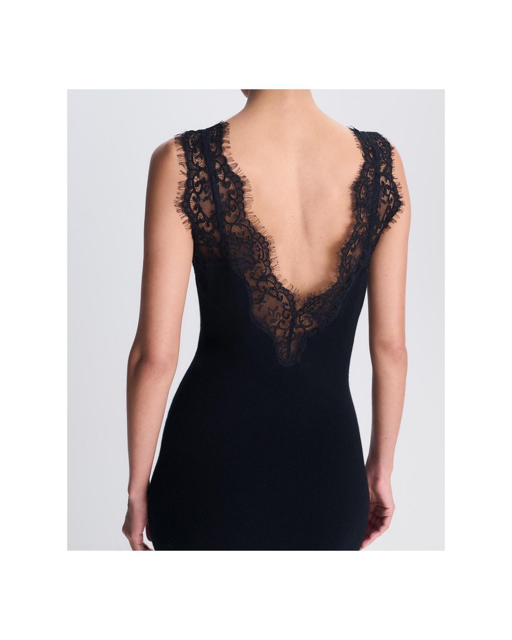 Jonathan Simkhai Black Lace And Cashmere Midi Dress