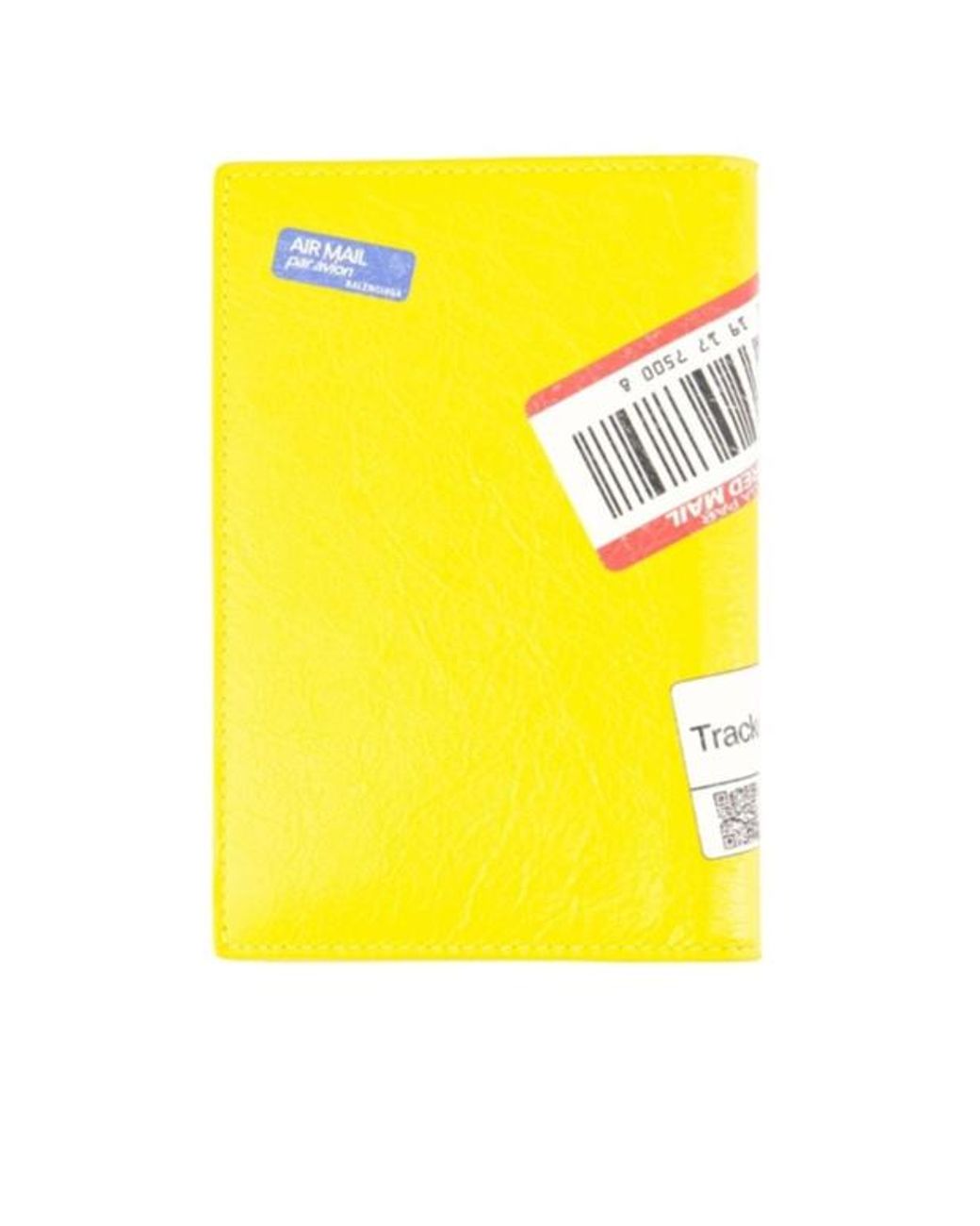 Balenciaga Yellow Stamped Passport Holder for men