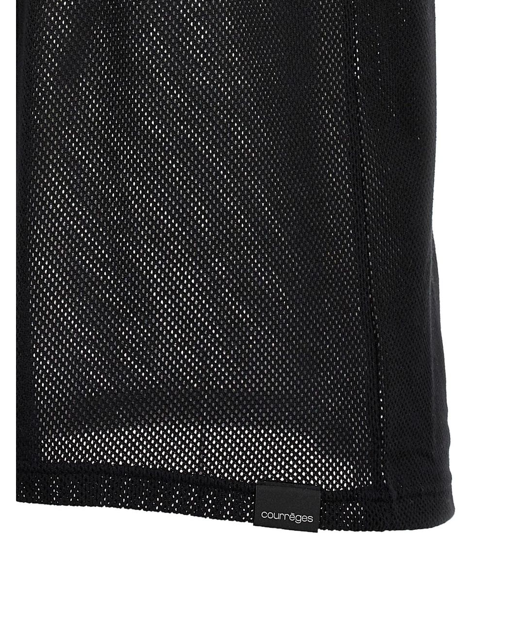 Courreges Black Courrèges Ac Mesh Short-Sleeved Polo Shirt for men