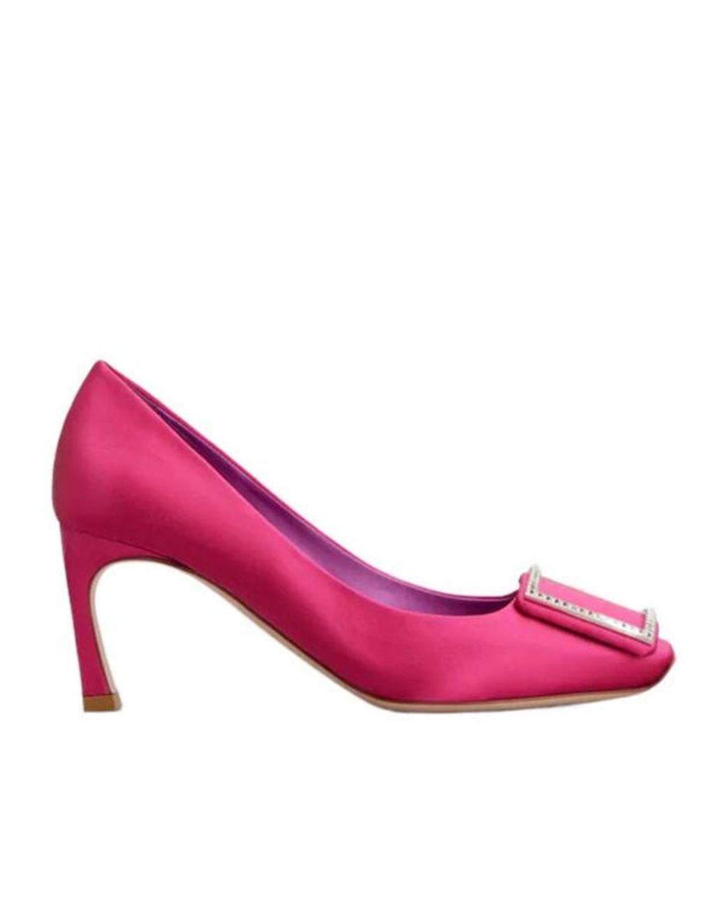 Roger Vivier Pink Trompette Satin Pumps