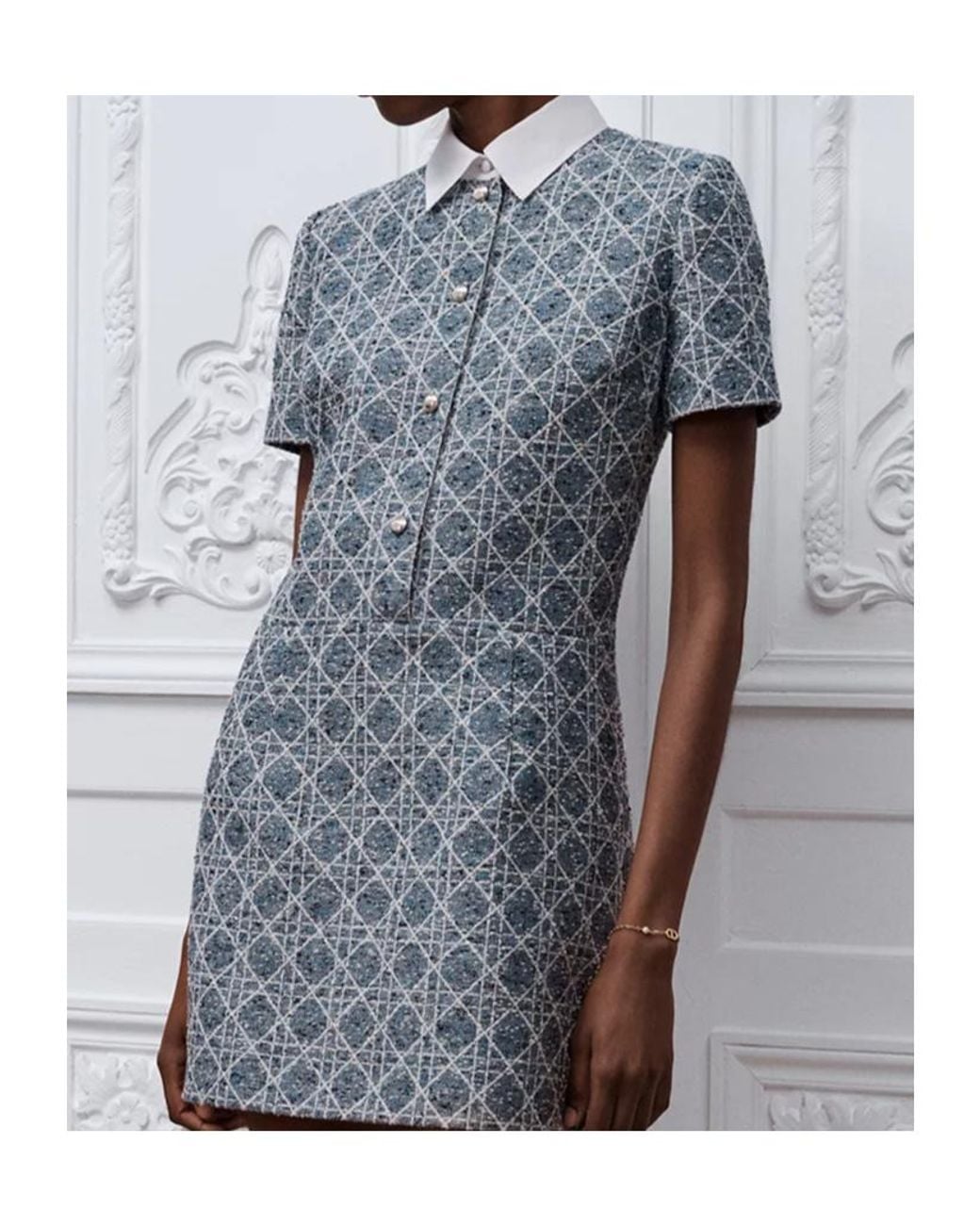 Dior Blue Short Macrocannage Dress