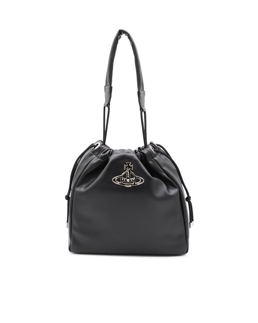 Vivienne Westwood Black Logo Plaque Shoulder Bag