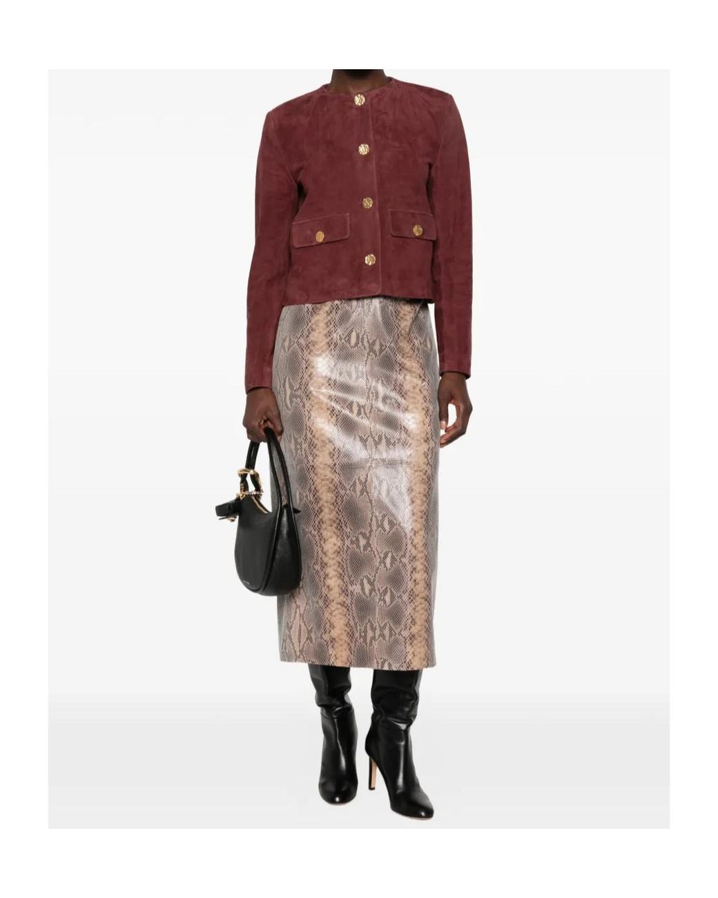 Arma Red Lorenne Goat-Suede Jacket