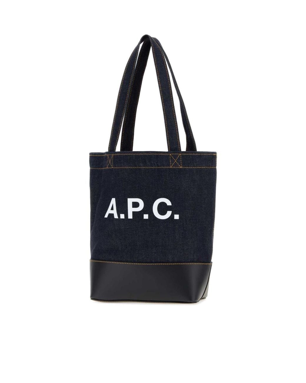 A.P.C. Black Axel Logo Printed Small Tote Bag