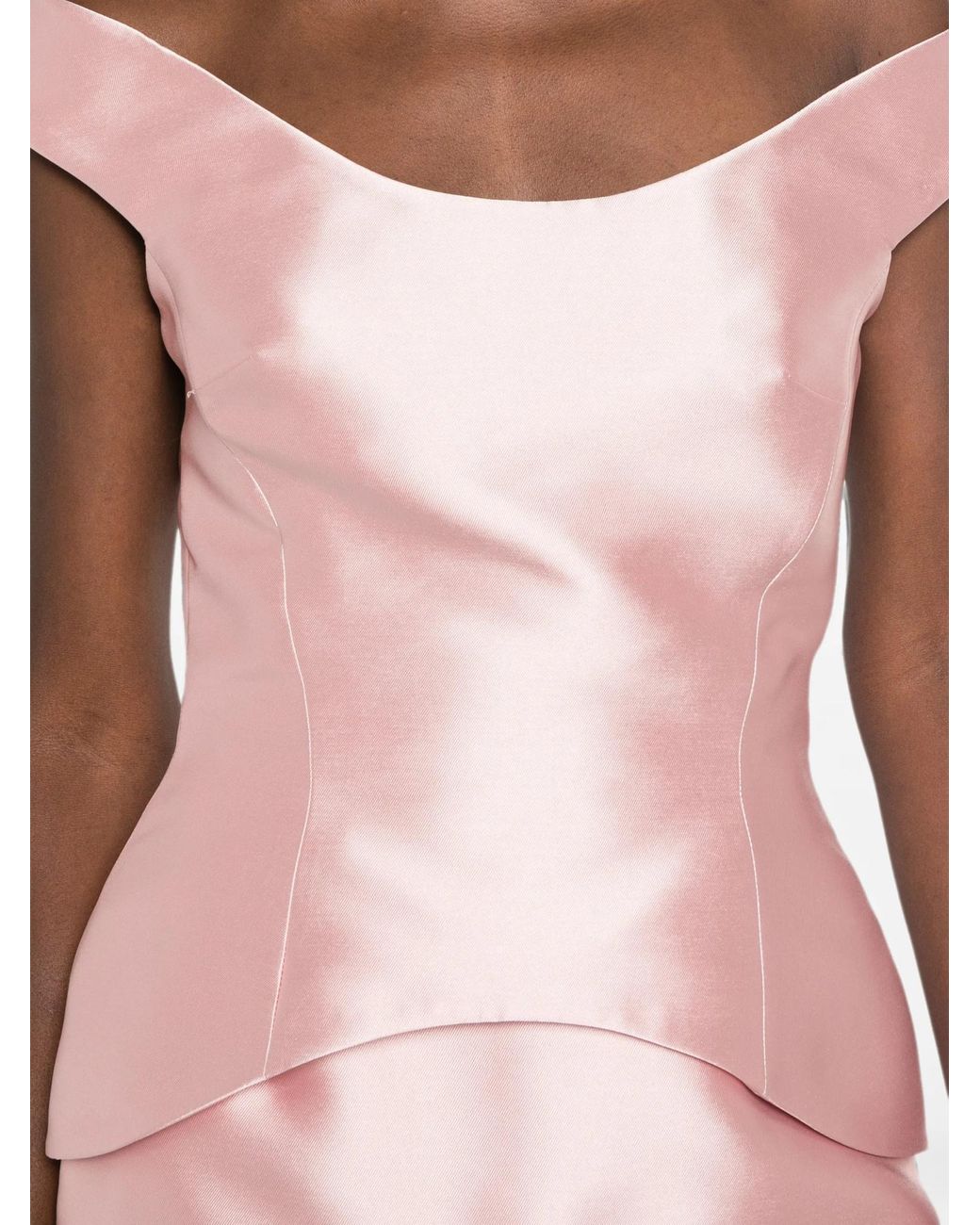 Solace London Pink Off-The-Shoulder Dress